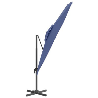 vidaXL Wiszący parasol z podwójną czaszą, lazurowy, 400x300 cm