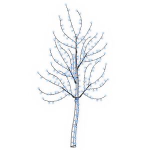 vidaXL Choinka ścienna LED 150 cm 140 LED Niebieski Stal Czarny