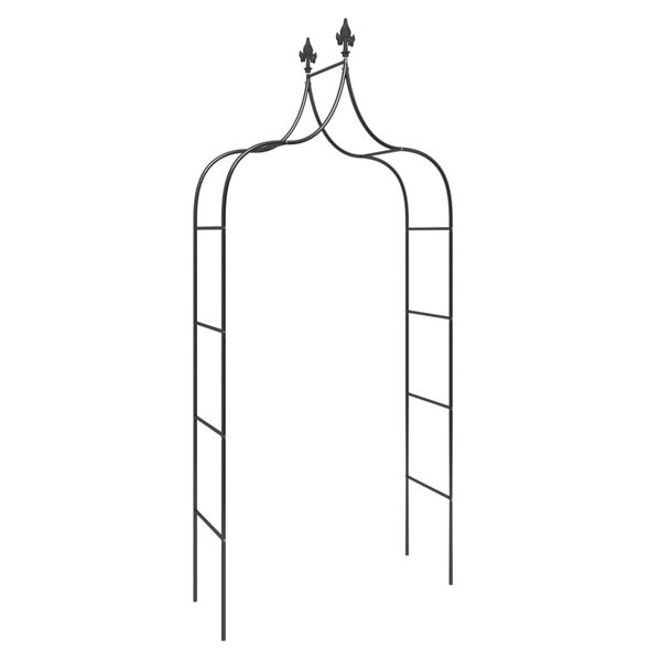 vidaXL Pergole ogrodowe, 2 szt., czarne, 120x38x260 cm, stalowe