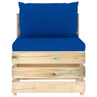 vidaXL Ogrodowa sofa 4-os z poduszkami, impregnowane na zielono drewno