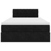 vidaXL Rama ł&oacute;żka otomana z materacem, czarna, 120x200 cm, aksamit