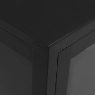 vidaXL Szafka boczna, czarna, 105x35x70 cm, stal i szkło