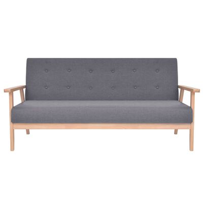 vidaXL 3 osobowa sofa tapicerowana, ciemnoszara
