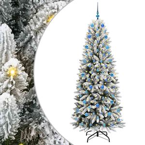 vidaXL Sztuczna choinka Biały 210 cm PVC, plastik, stal i PE