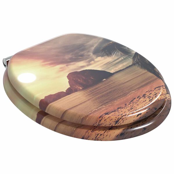 vidaXL Deska toaletowa z samoodblokowaniem Pomarańczowy 44 x 38 cm