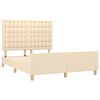vidaXL Rama ł&oacute;żka bez materaca, kremowa, 140x190 cm, obita tkaniną