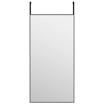 vidaXL Lustro na drzwi, czarne, 40x80 cm, szkło i aluminium
