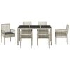 vidaXL Zestaw do jadalni w ogrodzie 7 pcs Jasnoszary polirattan