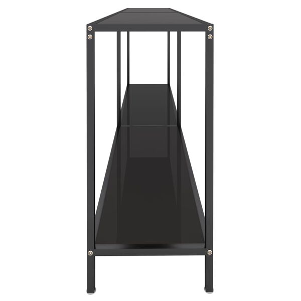 vidaXL Stolik konsolowy, czarny, 180x35x75,5 cm, szkło hartowane