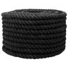 vidaXL Lina Bawełniana 20 mm 100 m Czarny 100% bawełna