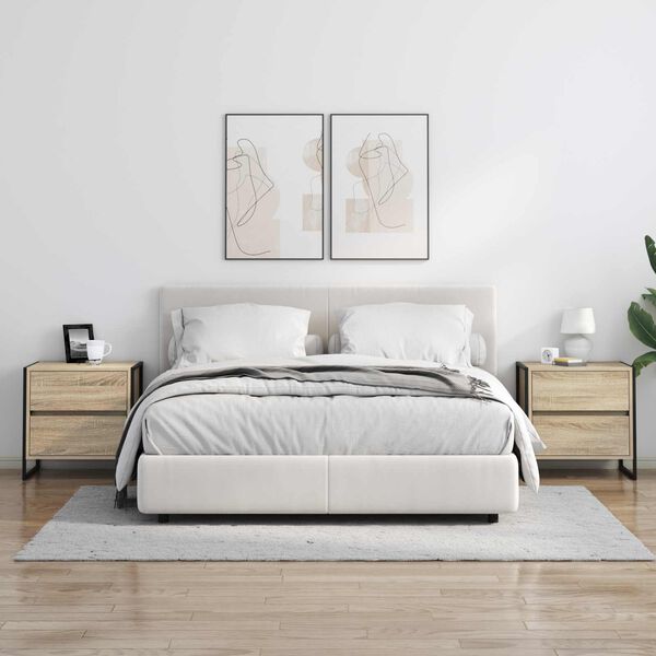 vidaXL Stolik nocny Sonoma 50 x 39.5 x 50 cm Materiał drewnopochodny