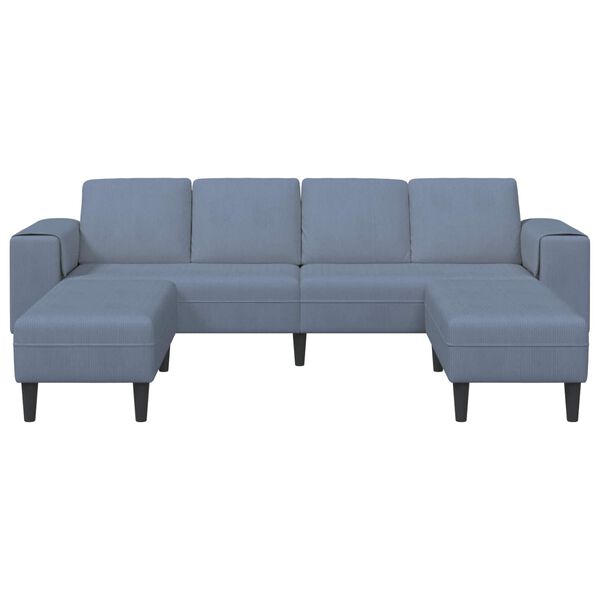 vidaXL Sofa z poduszką Niebieski 250 x 188 x 76 cm Tkanina sztruksowa
