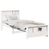 vidaXL Ramka ł&oacute;żka z p&oacute;łką Biały 90 x 190 cm Lite drewno sosnowe