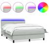 vidaXL Ł&oacute;żko kontynentalne z materacem i LED, jasnoszare, 160x220cm, aksamit