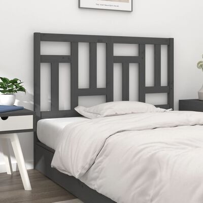 vidaXL Wezgłowie łóżka, szare, 155,5x4x100 cm, lite drewno sosnowe
