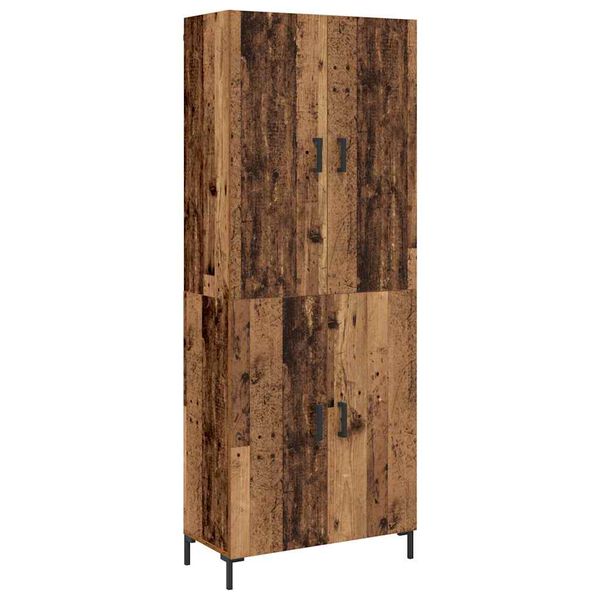 vidaXL Highboard Montowane na ścianie Stare drewno 69,5 x 34 x 180 cm