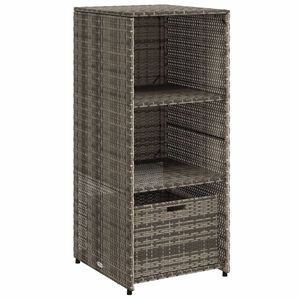 vidaXL Szafka ogrodowa, szara, 50x55x115 cm, polirattan