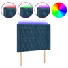 vidaXL Zagł&oacute;wek do ł&oacute;żka z LED ciemnoniebieski 93x16x118/128cm aksamit