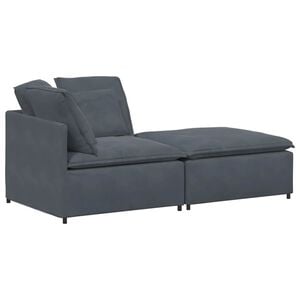 vidaXL Sofa modułowa z podn&oacute;żkiem i poduszkami aksamitna ciemnoszara