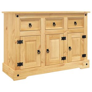 vidaXL Komoda "Corona" Brązowa 112x44x78 cm Drewno lite Sosna Meksykańska