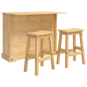 vidaXL Zestaw wysp kuchennych 3 szt. Wosk miodowy 112 x 70 x 91,5 cm