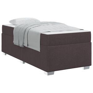 vidaXL Ramka ł&oacute;żka z materacem Ciemny brąz 80 x 200 cm tkanina
