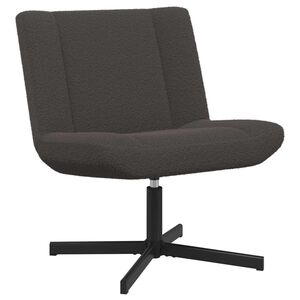 vidaXL Fotel obrotowy Ciemnoszary 63 x 75 x 76 cm Owczy Sk&oacute;r