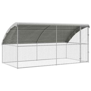 vidaXL Klatka dla kur 2 szt. srebrny 400 x 200 x 200 cm