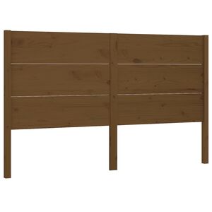 vidaXL Wezgłowie ł&oacute;żka, brązowe, 126x4x100 cm, lite drewno sosnowe