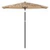 vidaXL Parasol ogrodowy z LED, stalowy słupek, brązowy, 268x268x226 cm