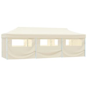 vidaXL Składany namiot z 8 ścianami bocznymi, 870x291x315 cm, kremowy