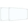 vidaXL Panel kuchenny 2 szt. przezroczysty 90 x 50 cm szkło hartowane