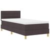 vidaXL Ł&oacute;żko z sprężyną LED Ciemny brąz 90 x 200 cm tkanina