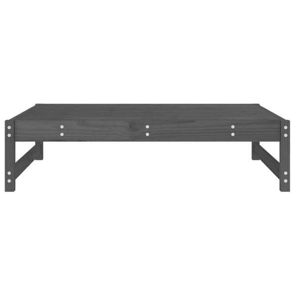 vidaXL Podnóżek ogrodowy, szary, 120x80 cm, lite drewno sosnowe