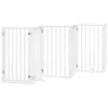 vidaXL Składana bramka dla psa, z drzwiami, 12 paneli, biała, 600 cm