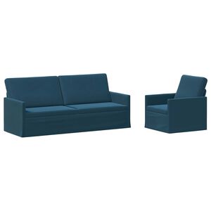 vidaXL Zestaw Sof 2 pcs niebieski Welur