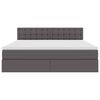 vidaXL Ł&oacute;żko z miejscem na przechowywanie i LED Szary 180 x 200 cm