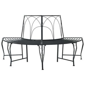 vidaXL Ławka Drzewna 4-Liczba miejsc 160 x 80 x 89 cm Stal Czarny