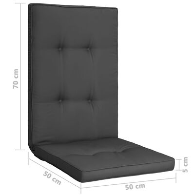 vidaXL Poduszki na krzesła ogrodowe, 2 szt., antracytowe, 120x50x5 cm