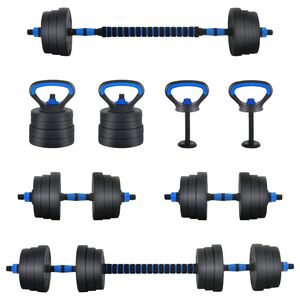 vidaXL Zestaw Hantli 4w1: Hantla, Sztanga, Kettlebell 20 kg