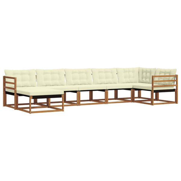 vidaXL Zestaw sof na zewnątrz z poduszką 21 pcs Naturalny i Kremowy