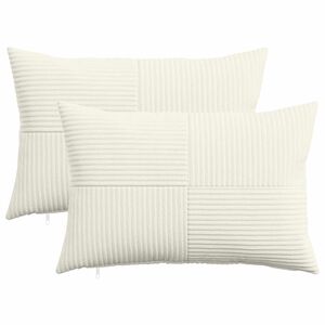 vidaXL Poszewka na poduszkę 2 pcs ALMELO kremowy 30 x 50 cm sztruks