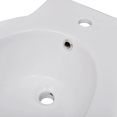 vidaXL Toaleta stojąca z bidetem, biała, ceramiczna