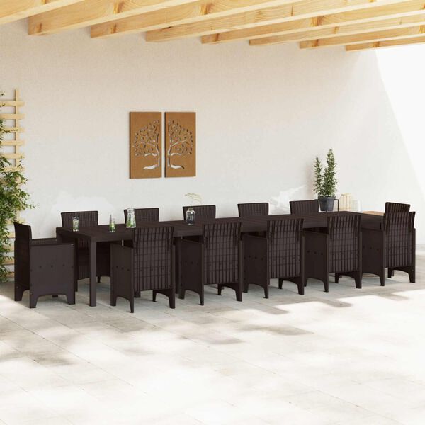 vidaXL St&oacute;ł Ogrodowy Brązowy 400 x 100 x 73 cm polirattan