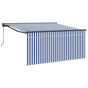 vidaXL Markiza wysuwana Niebieski i biały 300 x 250 cm