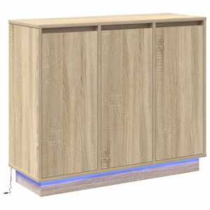 vidaXL Komoda LED Dąb Sonoma 90 x 32 x 75 cm Materiał drewnopochodny