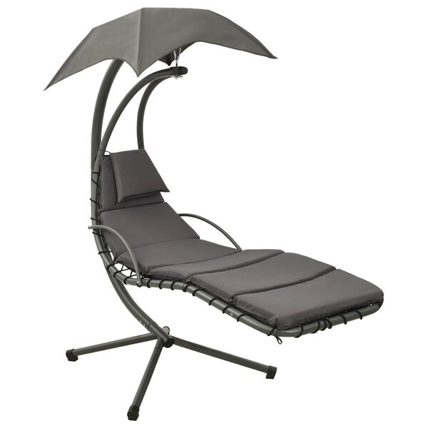 vidaXL Ogrodowa huśtawka, szara, 190x90x200 cm, tkanina