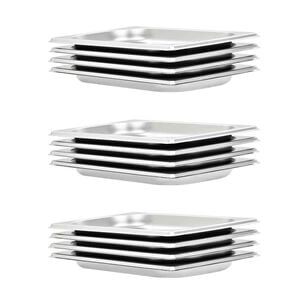 vidaXL Pojemniki gastronomiczne 12 szt. GN 1/4, 20 mm, stal nierdzewna