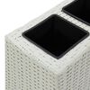 vidaXL Podwyższona donica z 4 wkładami, 80x22x79 cm, rattan PE, biała