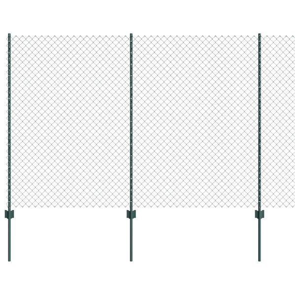 vidaXL Ogrodzenie z słupkiem Zielony 1,6 x 10 m Stal i PVC